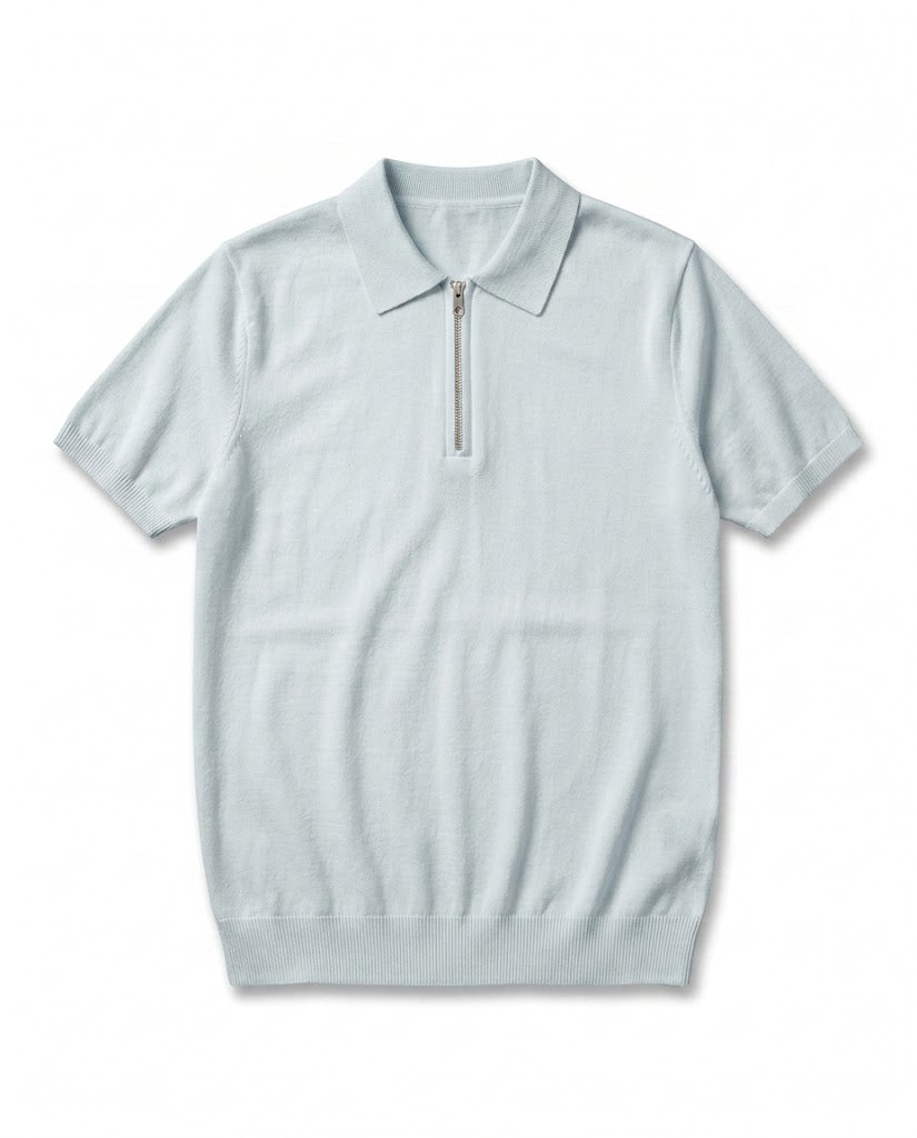 POLO FILO ZIP GHIACCIO