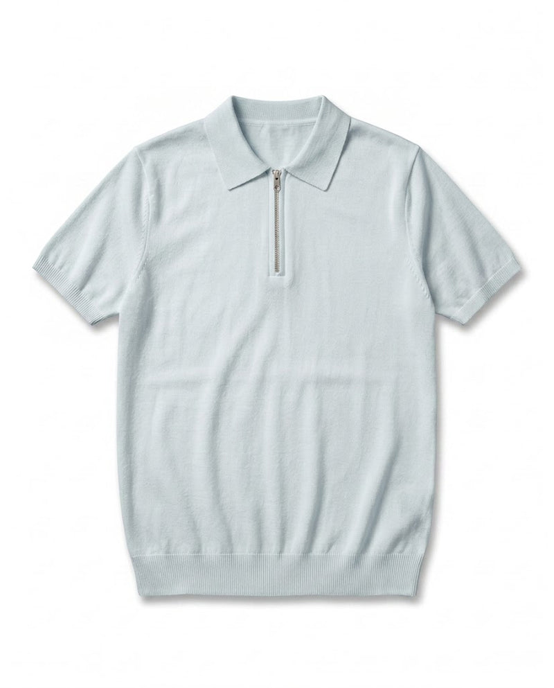 POLO FILO ZIP GHIACCIO