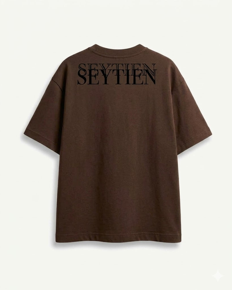 SEYITIEN T-Shirt Cropped CIOCCOLATO/NERO