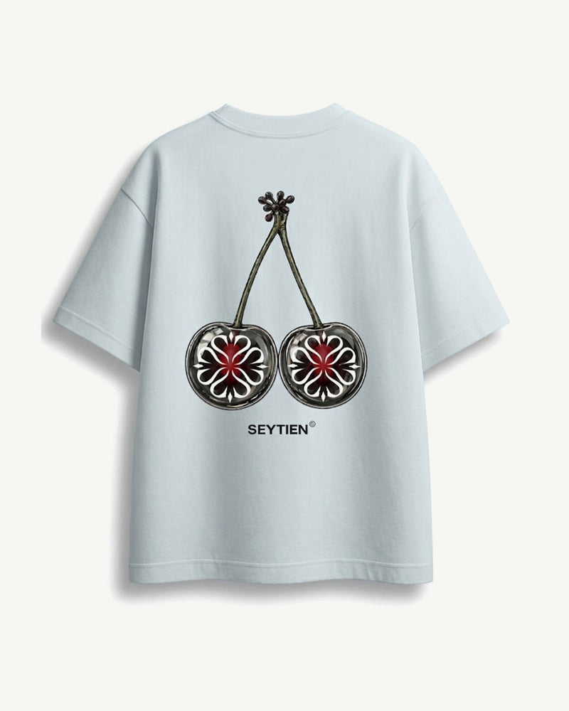 T-shirt Ciliegia SEYITIEN azzurra