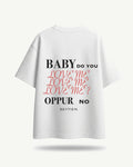 T-Shirt Cropped Seytien "Baby Do You Love Me" Bianca