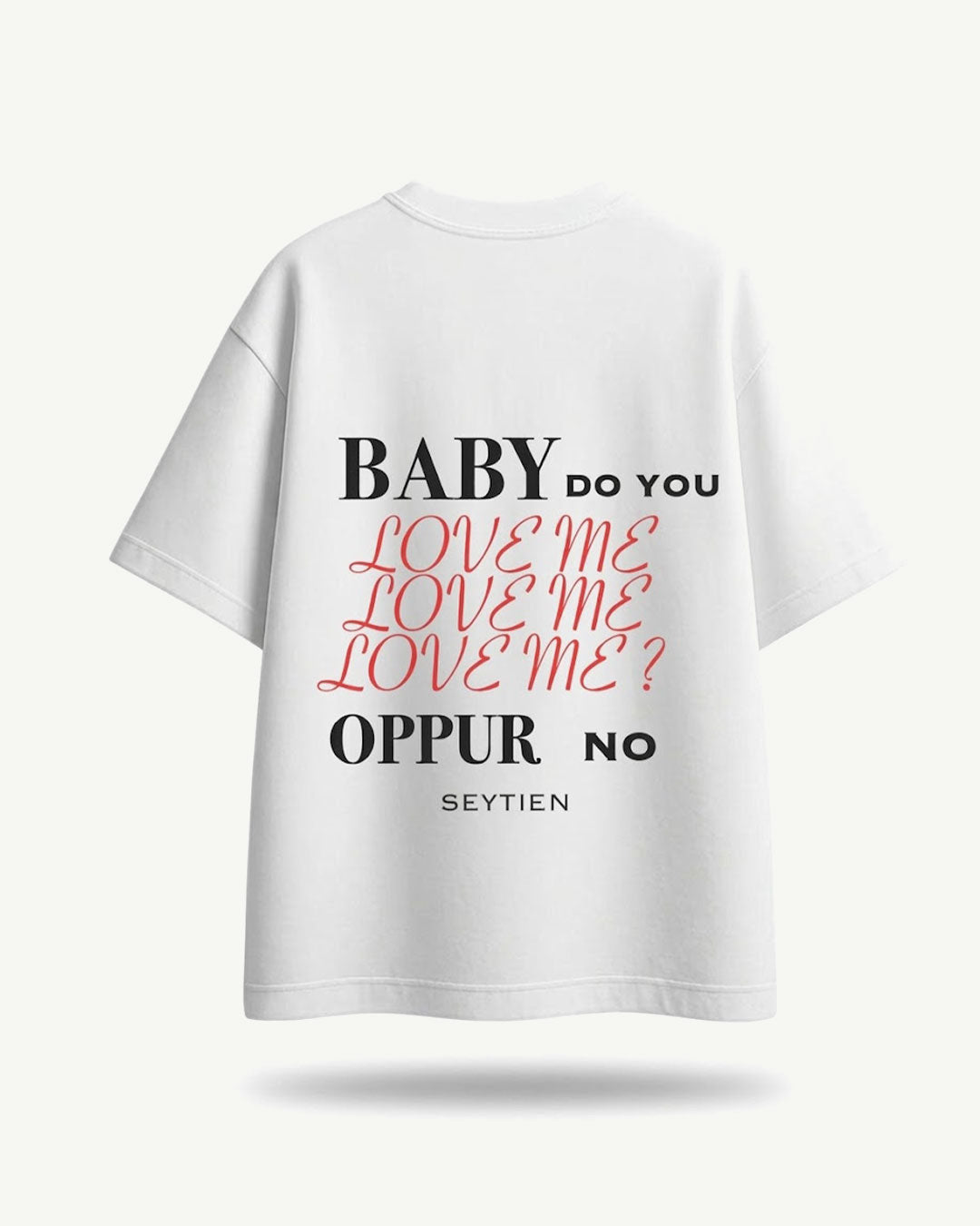 T-Shirt Cropped Seytien "Baby Do You Love Me" Bianca