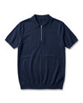 POLO FILO ZIP BLU