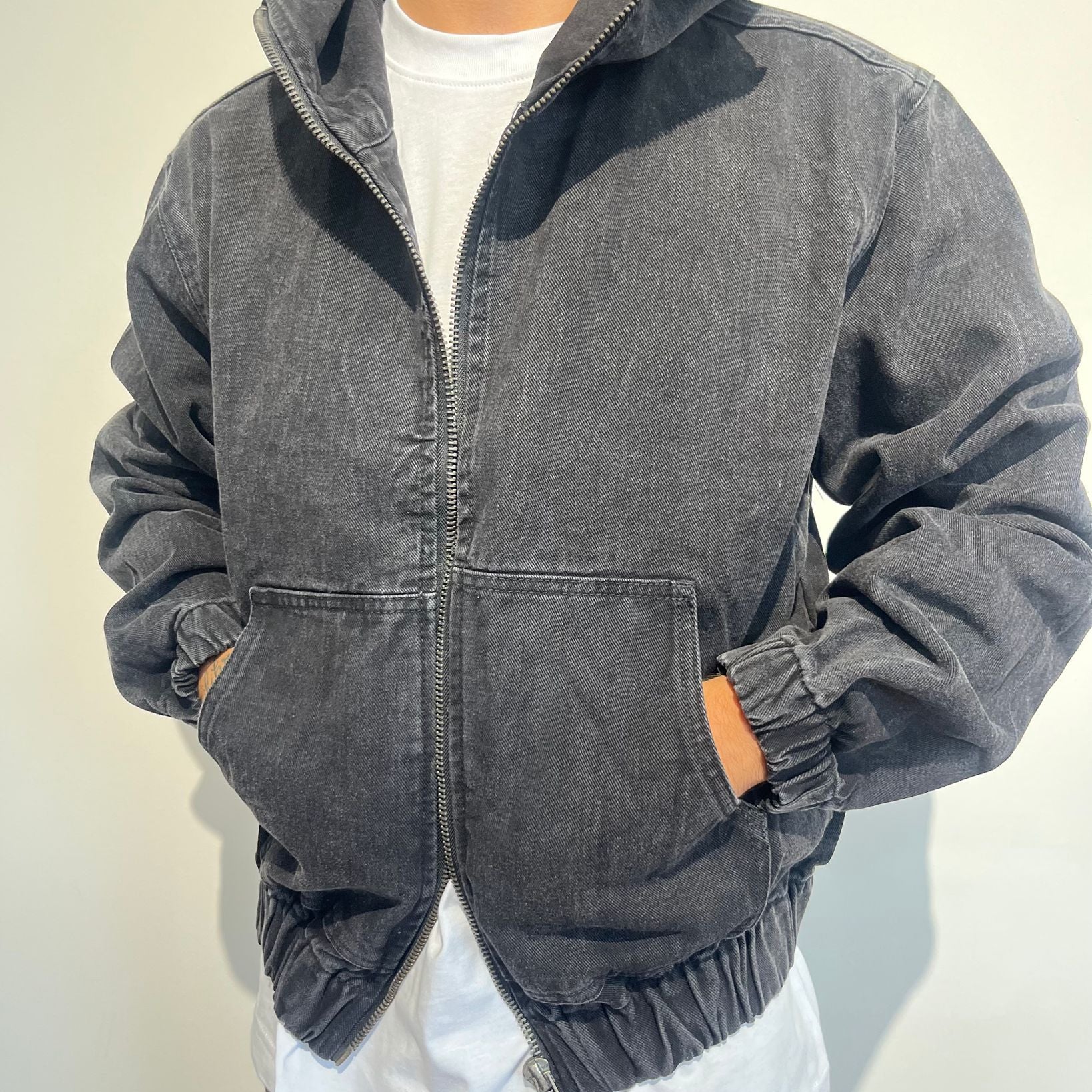 GIACCA DENIM CON CAPPUCCIO