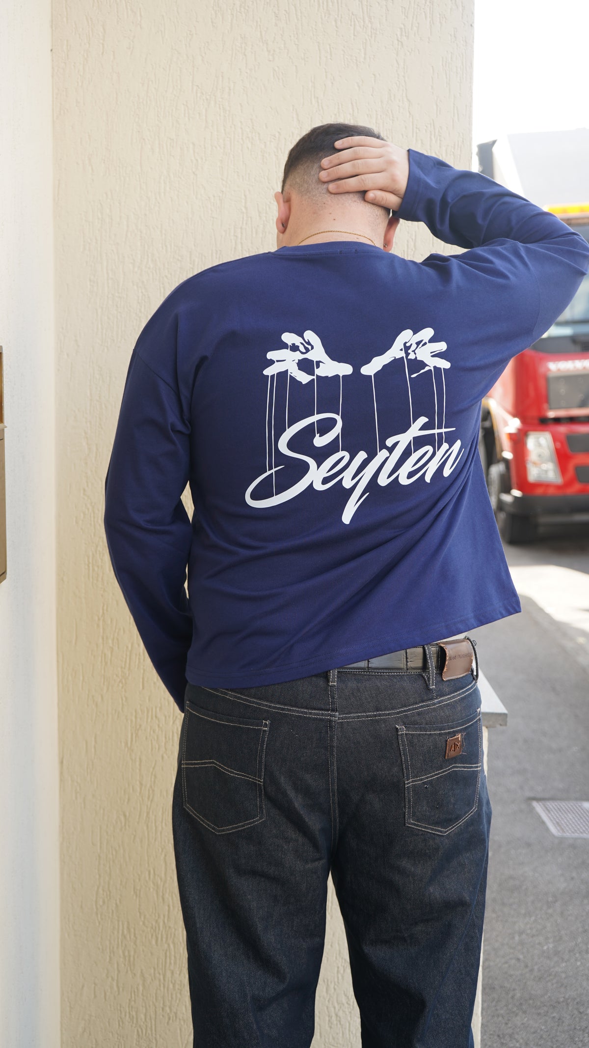 LONGSLEEVE SEYTIEN BLU "PADRINO"