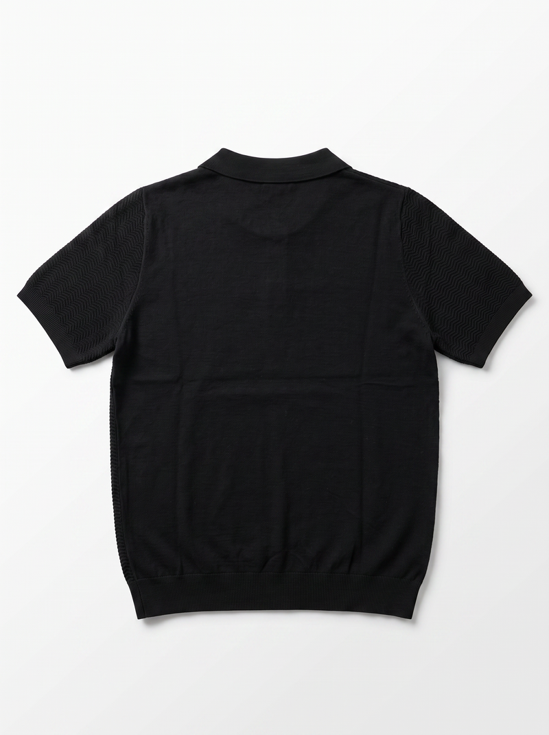 POLO FILO ONDULATO NERO