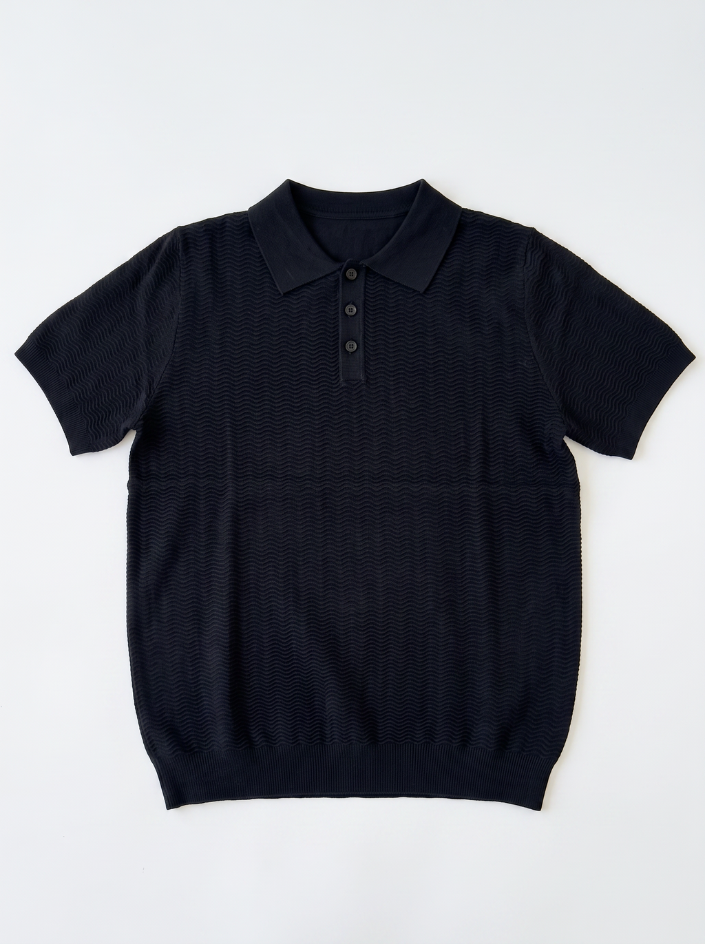 POLO FILO ONDULATO NERO