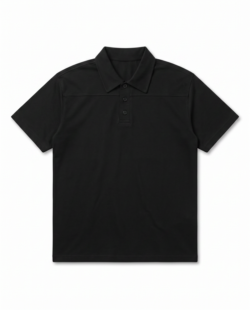 T-SHIRT POLO COTONE NERO