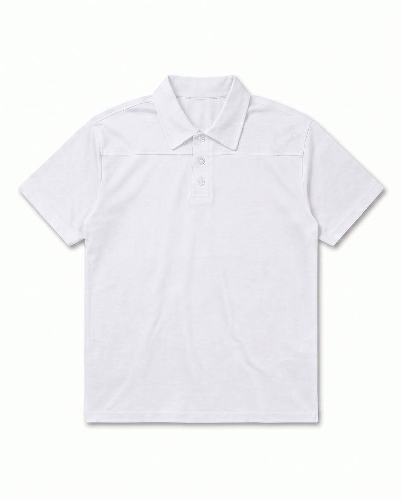 T-SHIRT POLO COTONE BIANCO