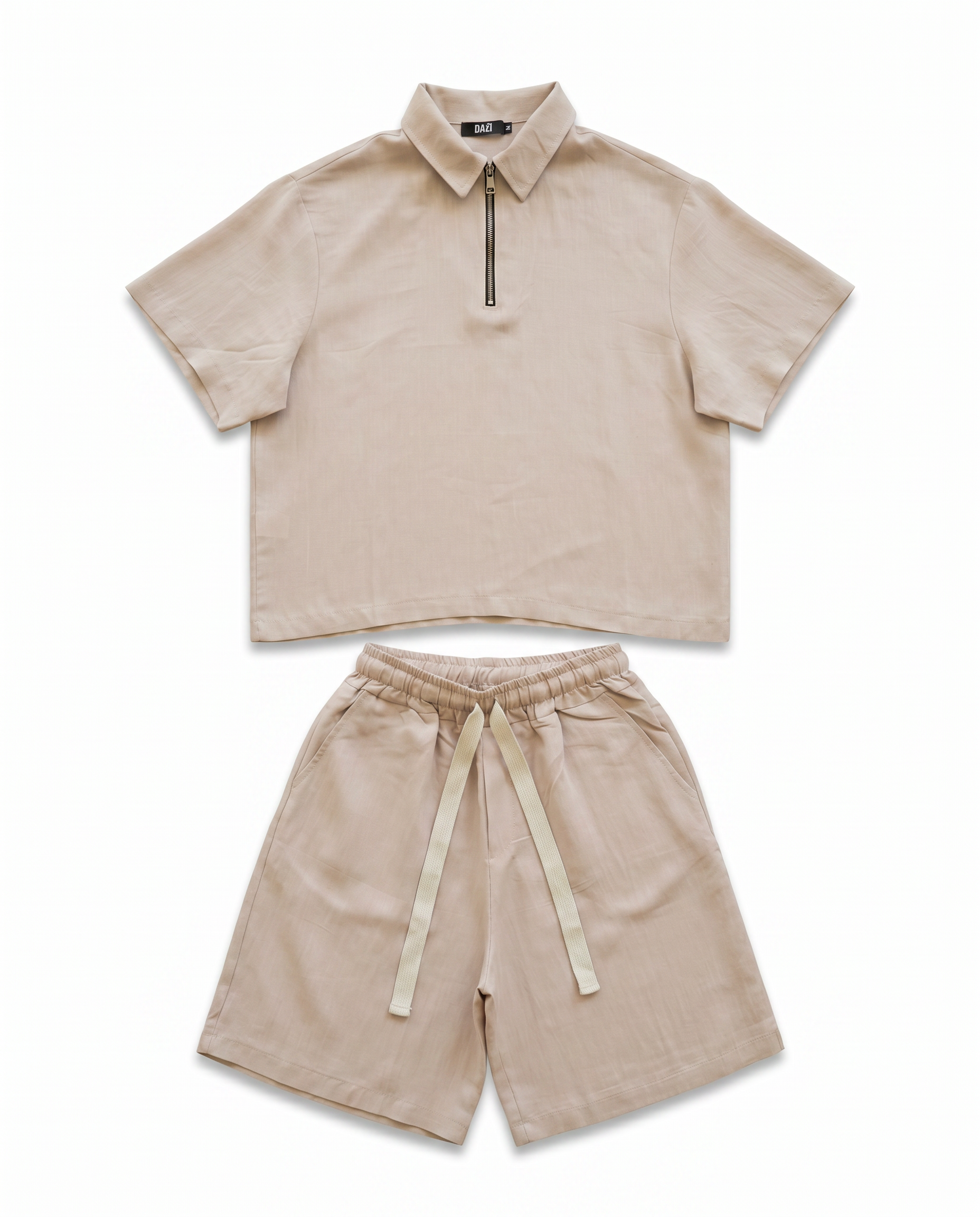 COORDINATO LINO ZIP BEIGE