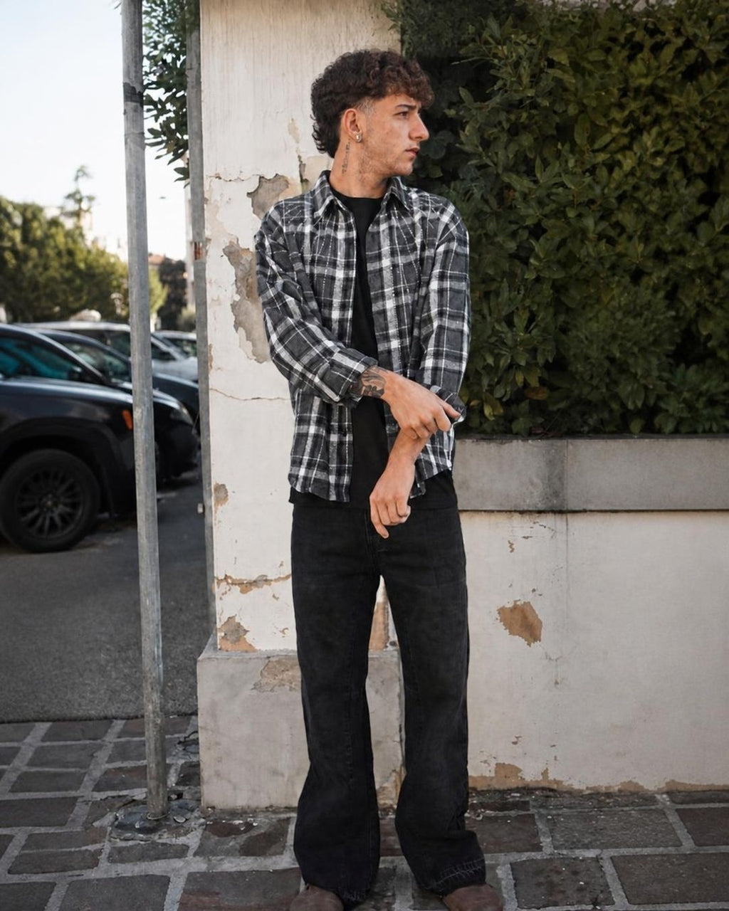 JEANS FLARED NERO VINTAGE