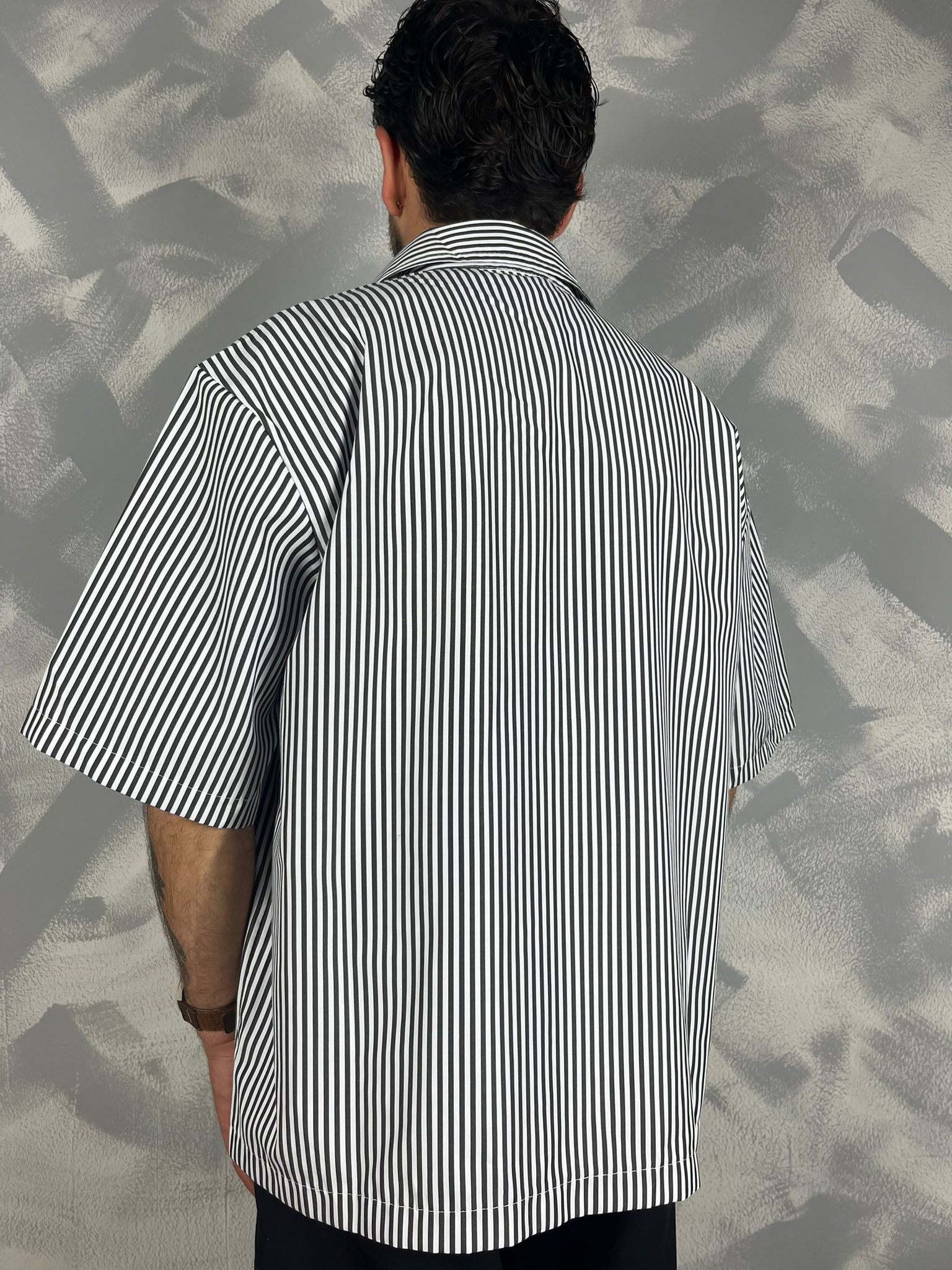 CAMICIA 1/2 MANICA A RIGHE