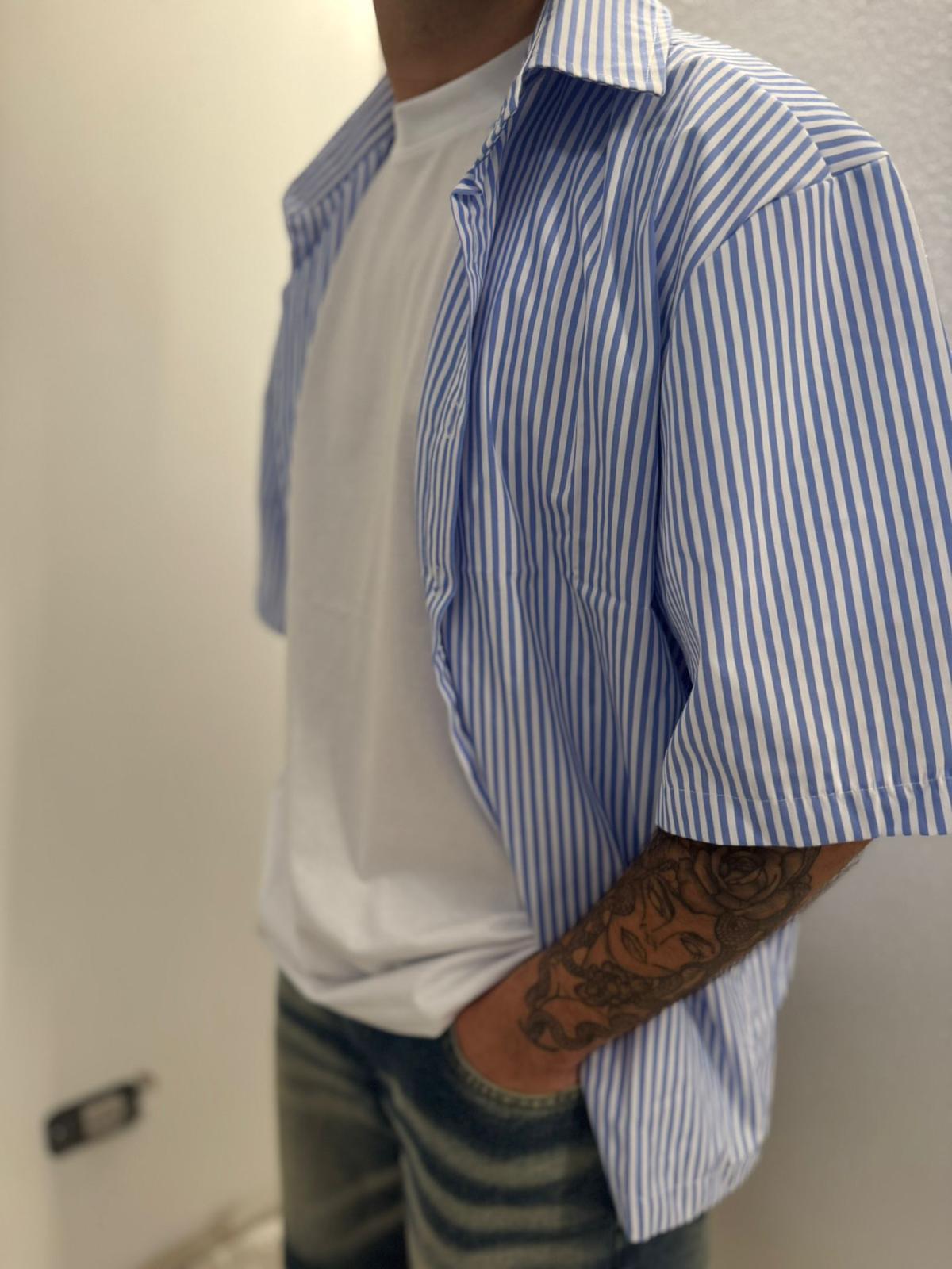 CAMICIA 1/2 MANICA A RIGHE