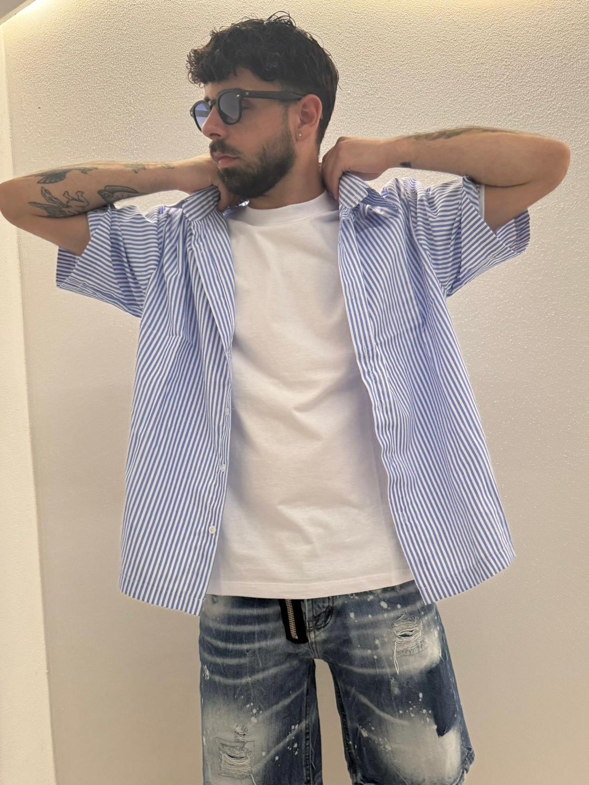 CAMICIA 1/2 MANICA A RIGHE