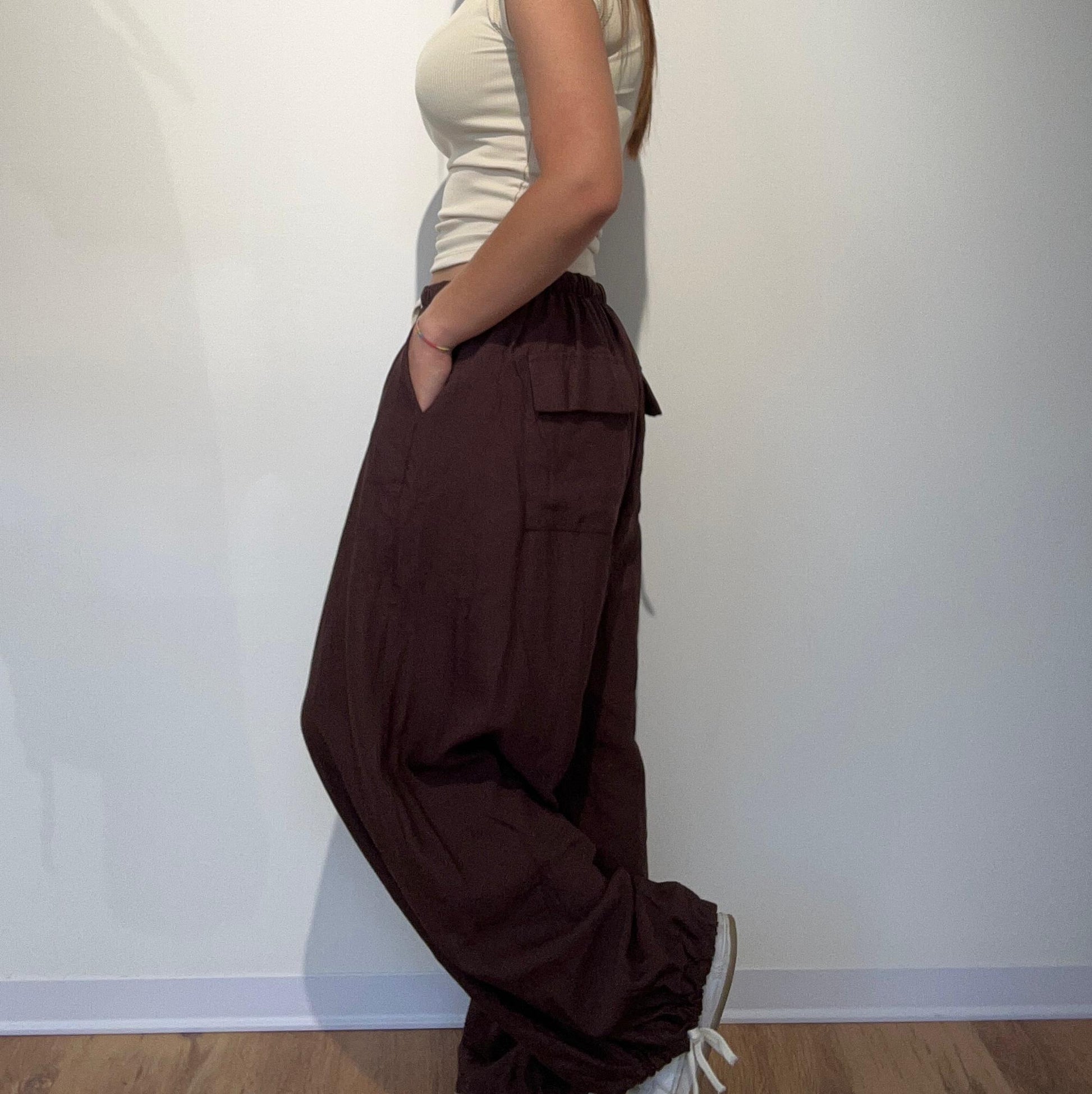 PANTALONE LINO MARRONE
