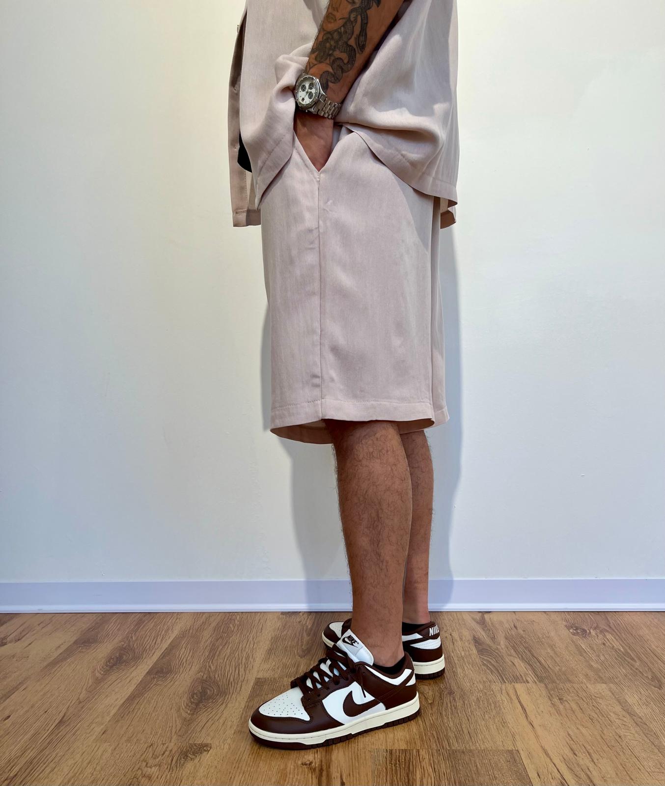 COORDINATO CORTO IN LINO BEIGE