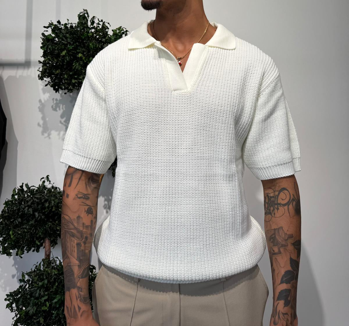 T-SHIRT POLO TAGLIO BIANCO