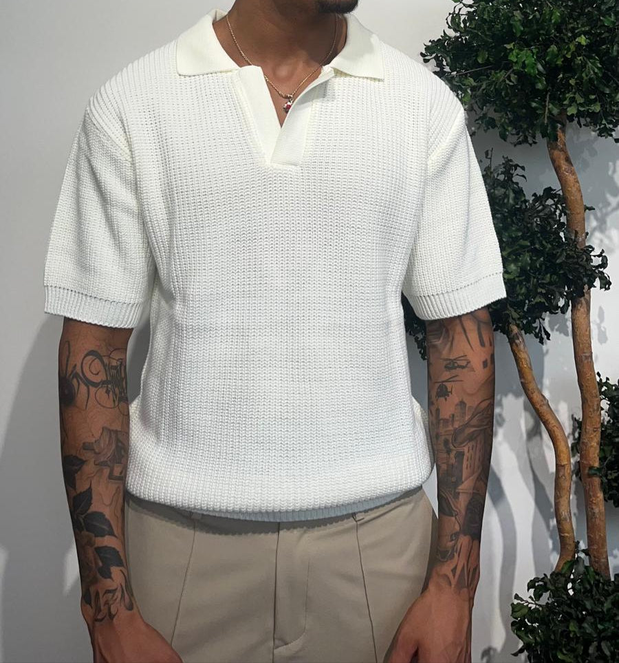 T-SHIRT POLO TAGLIO BIANCO