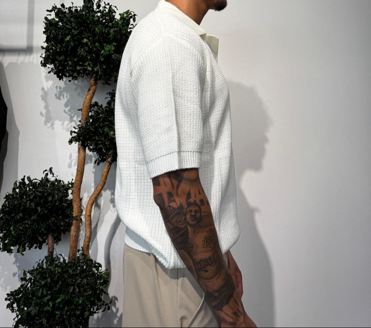T-SHIRT POLO TAGLIO BIANCO