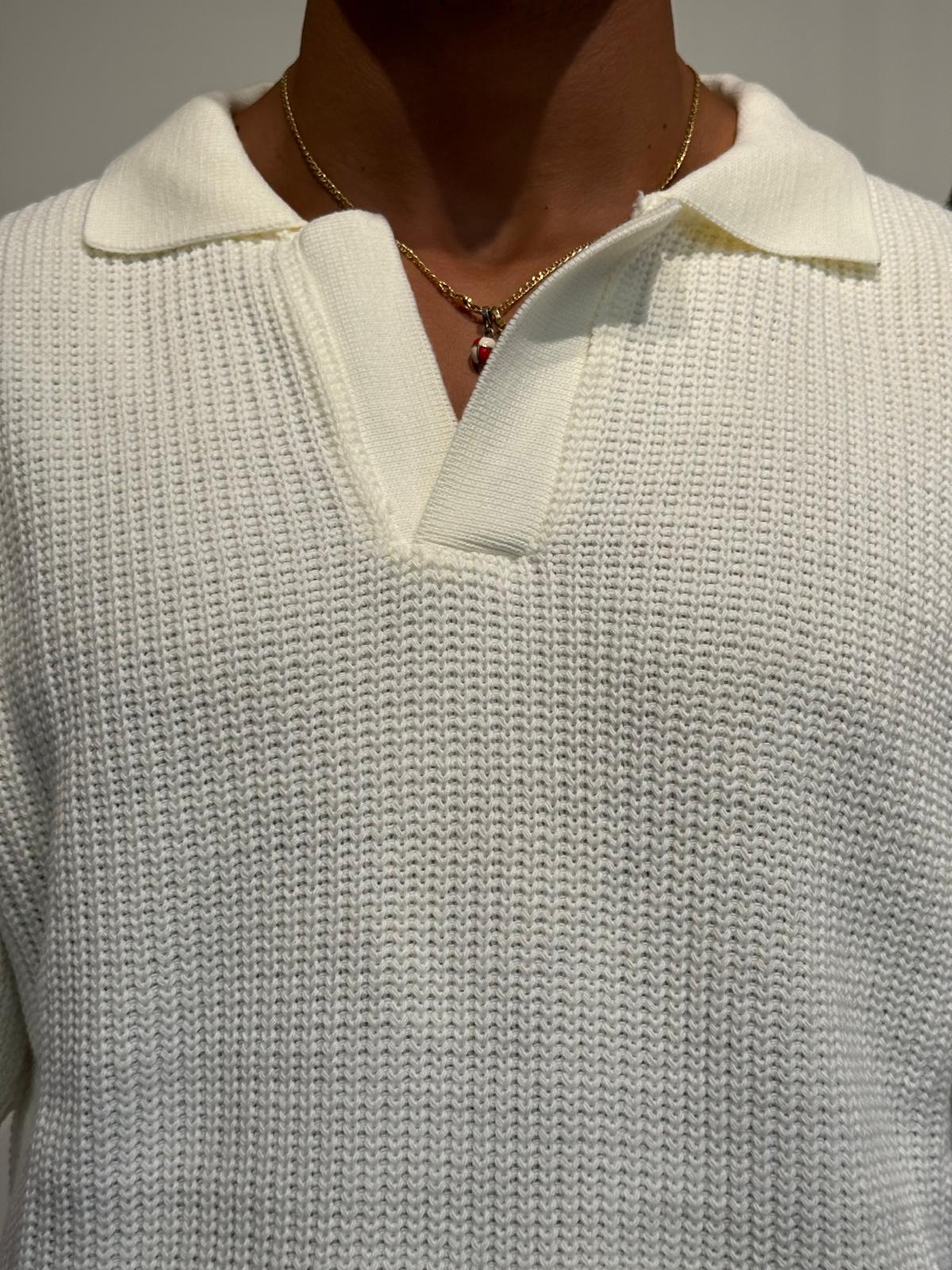 T-SHIRT POLO TAGLIO BIANCO