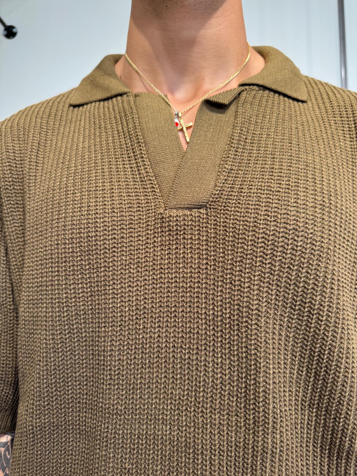 T-SHIRT POLO TAGLIO MARRONE