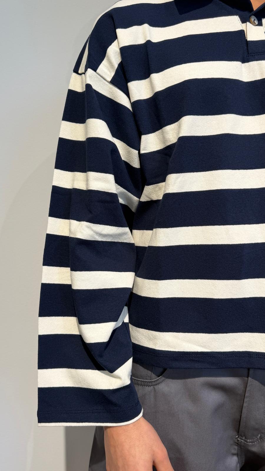 POLO CROP A RIGHE