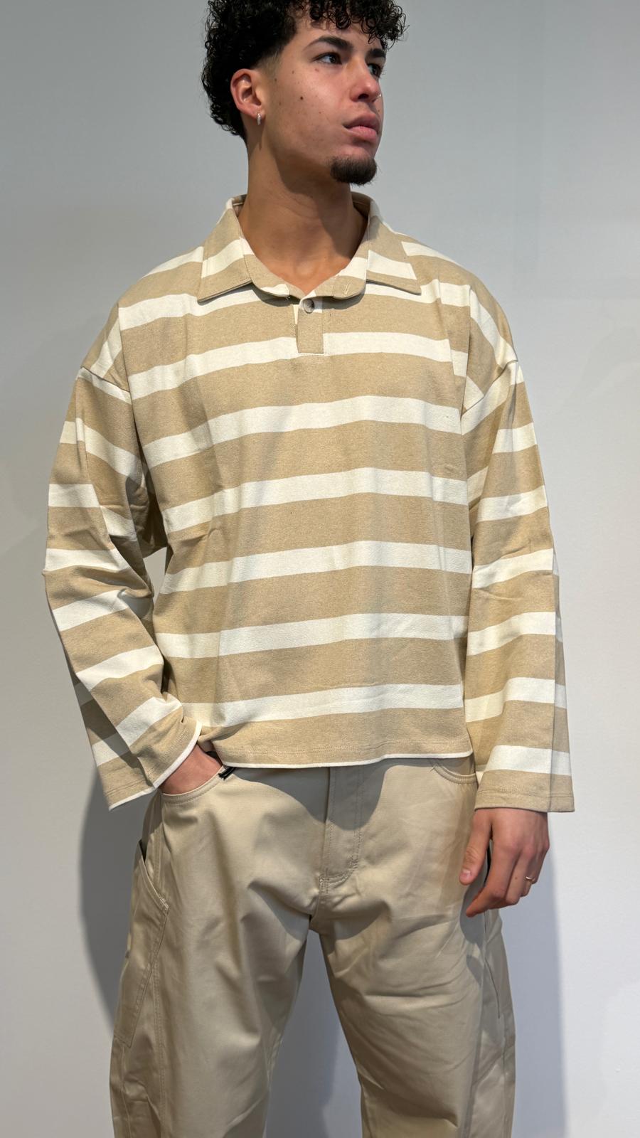 POLO CROP A RIGHE