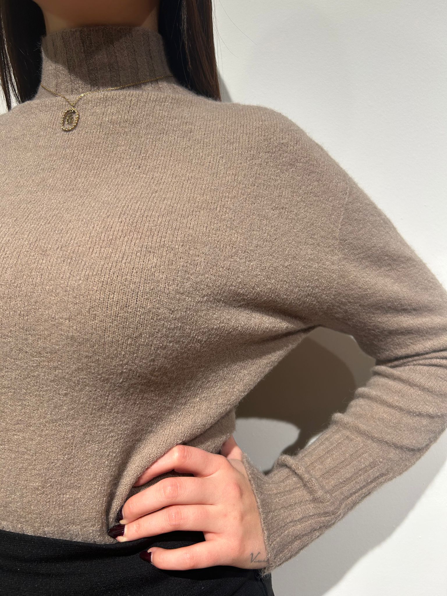 MAGLIONCINO 1/2 COLLO BEIGE