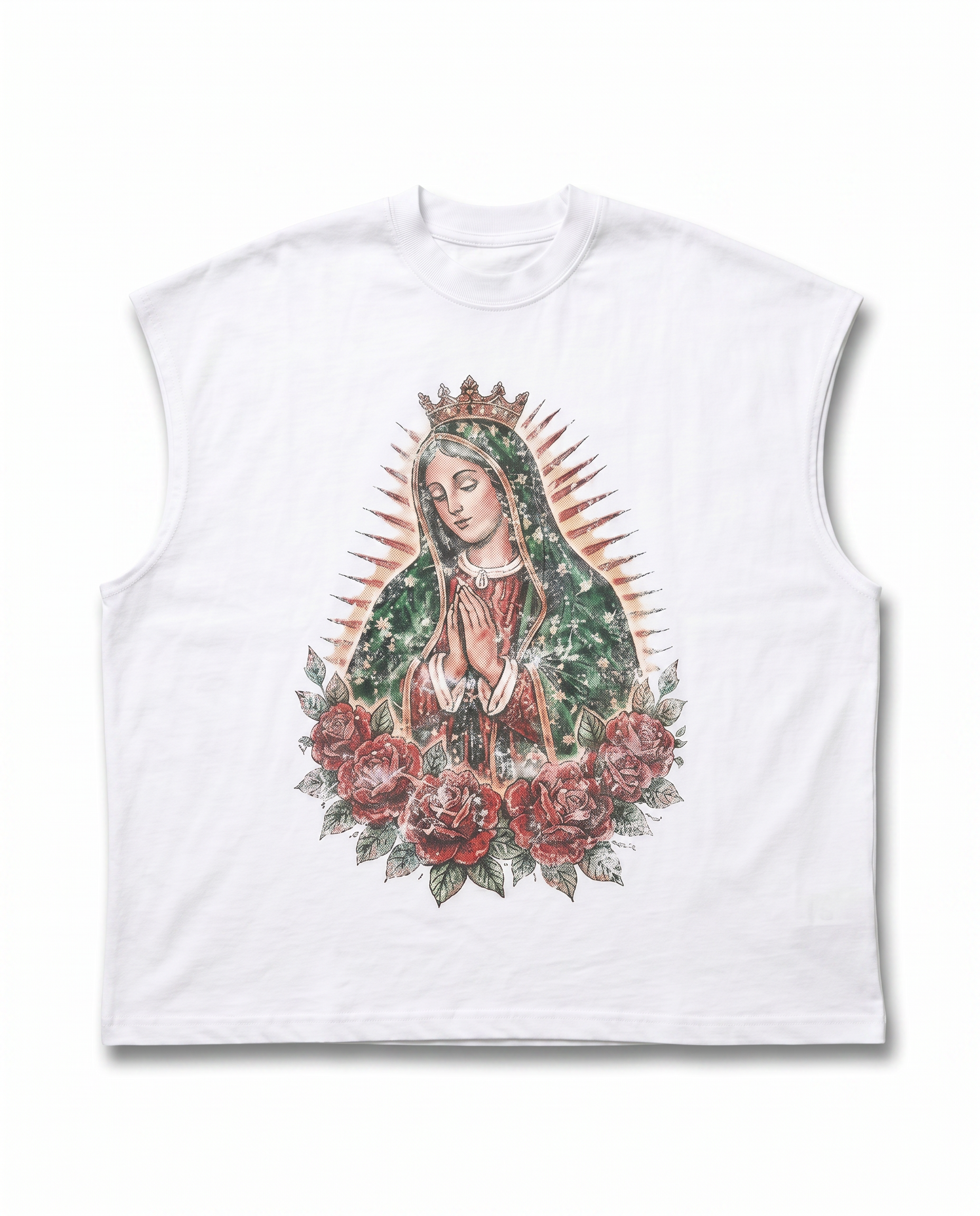 T-SHIRT SMANICO MADONNA BIANCO