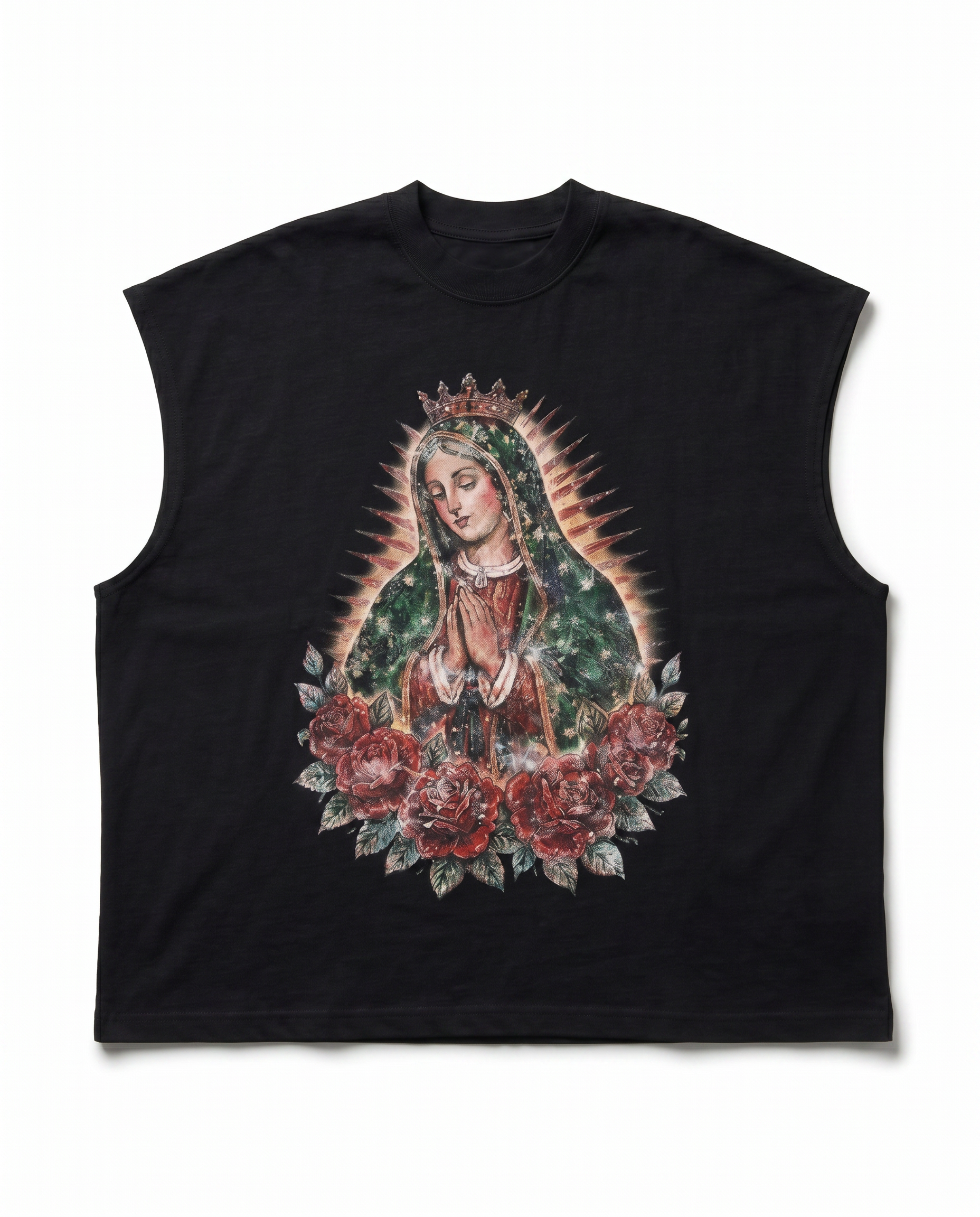 T-SHIRT SMANICO MADONNA NERO