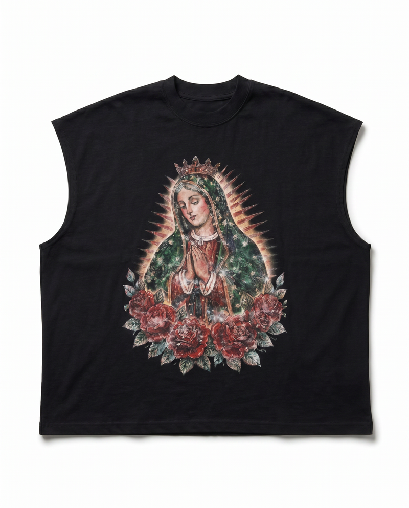 T-SHIRT SMANICO MADONNA NERO