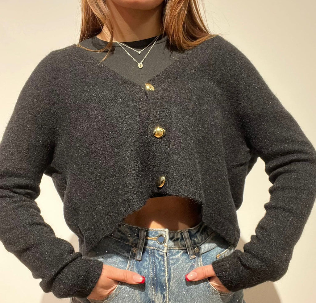 CARDIGAN CROP NERO