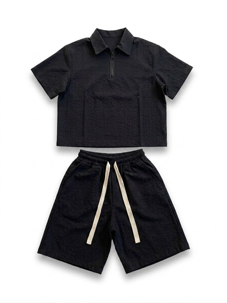 Coordinato a Costine Zip Nero