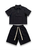 Coordinato a Costine Zip Nero