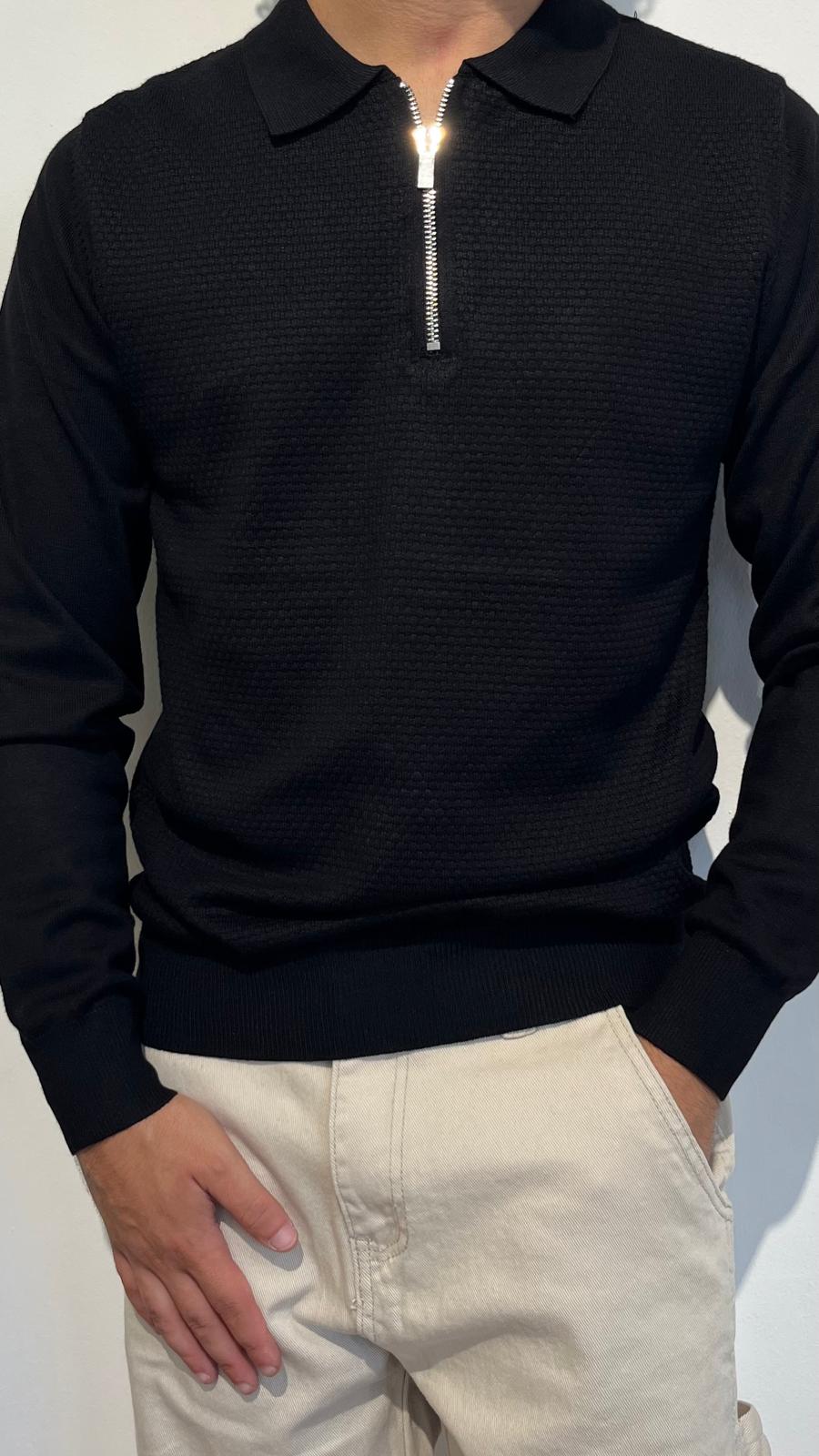 MAGLIONCINO ZIP TRAPUNTATO