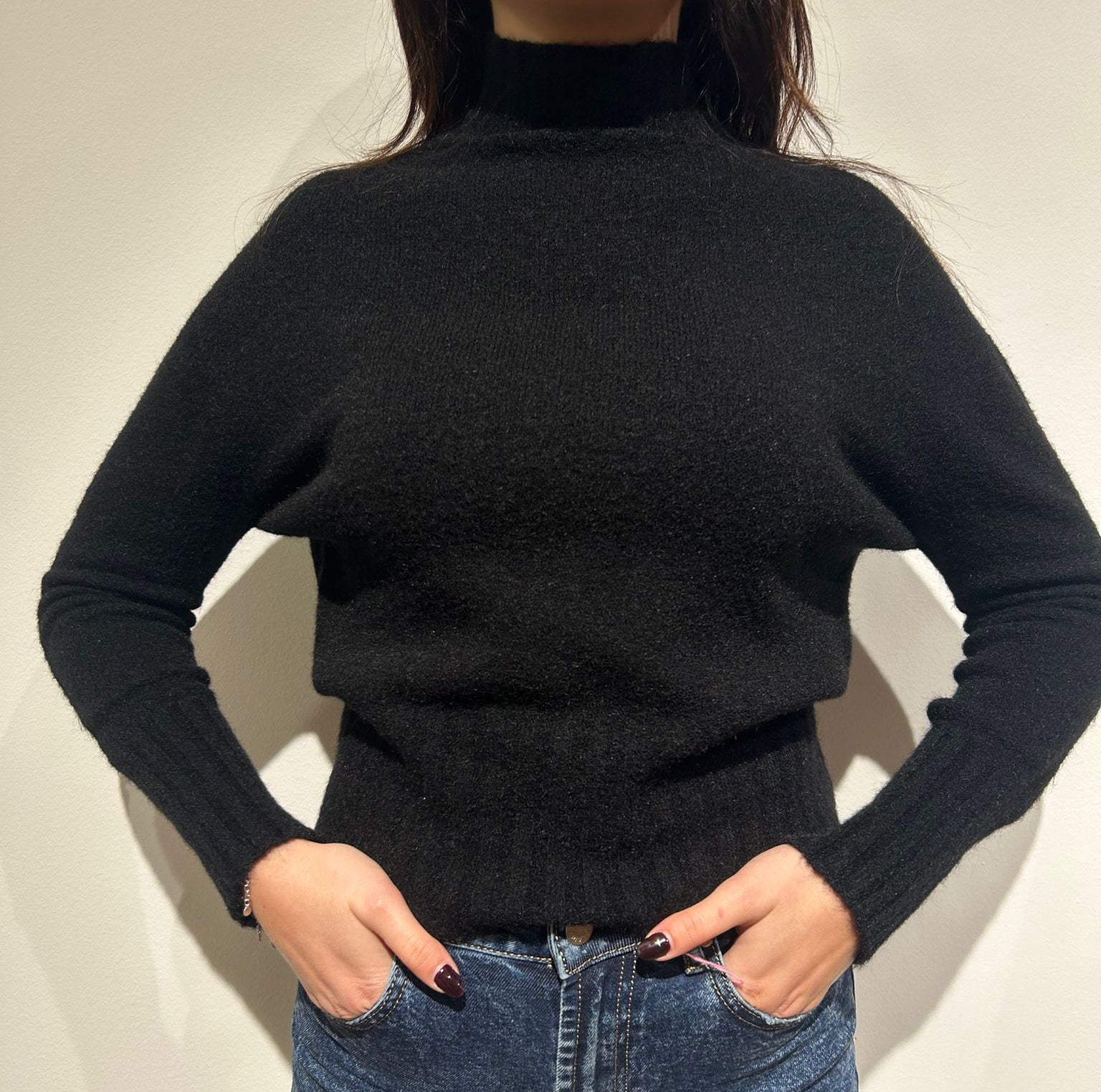 MAGLIONCINO 1/2 COLLO NERO