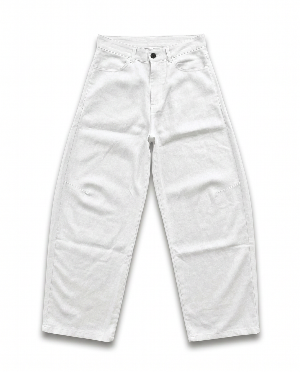 PANTALONE LINO FONDO AMPIO BIANCO