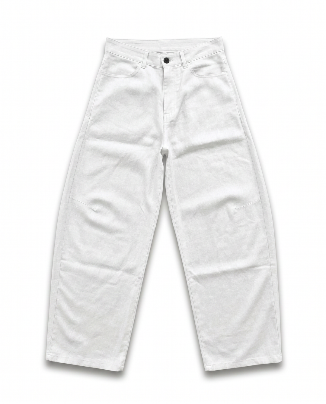 Pantalone Lino Fondo Ampio Bianco