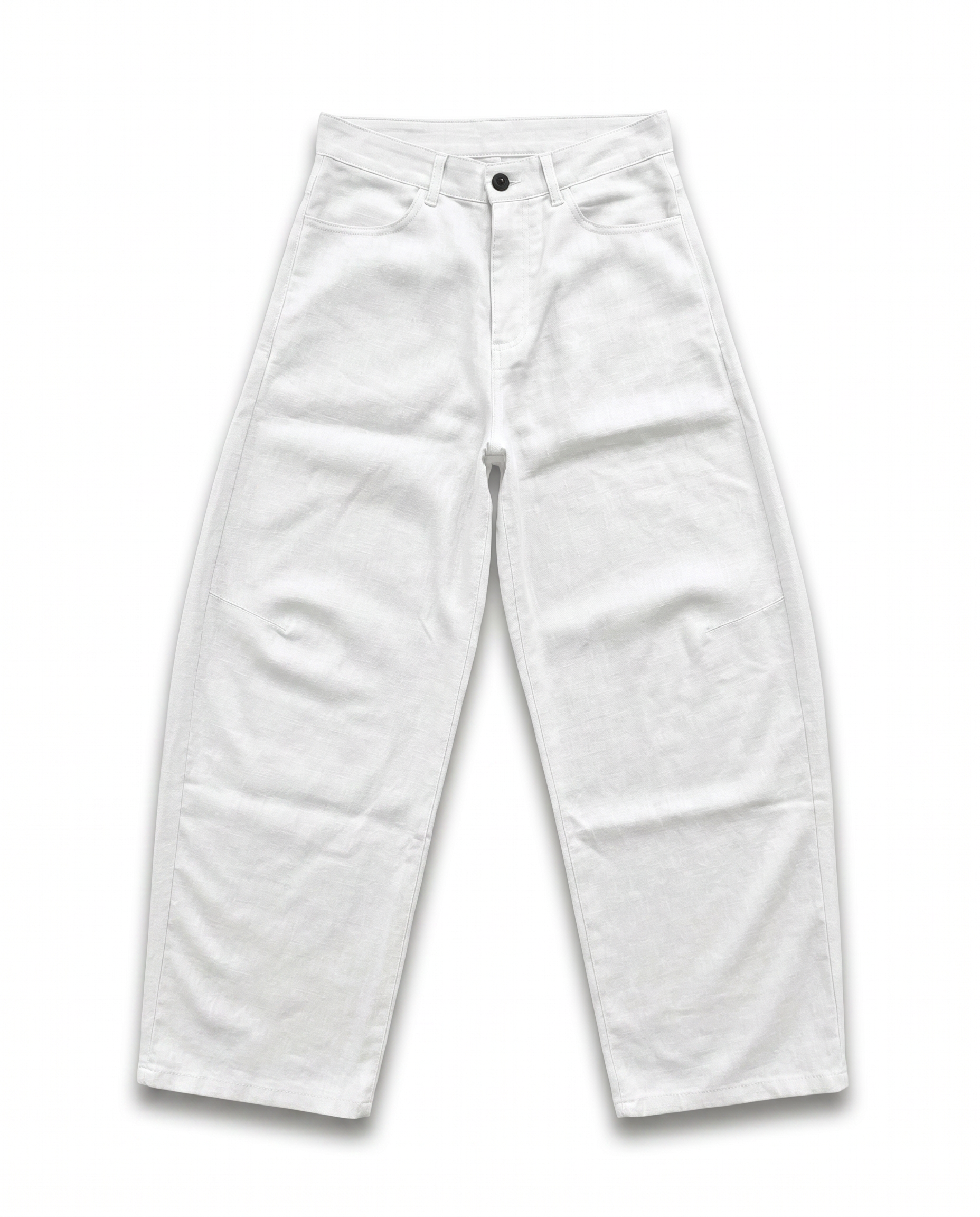 PANTALONE LINO FONDO AMPIO BIANCO