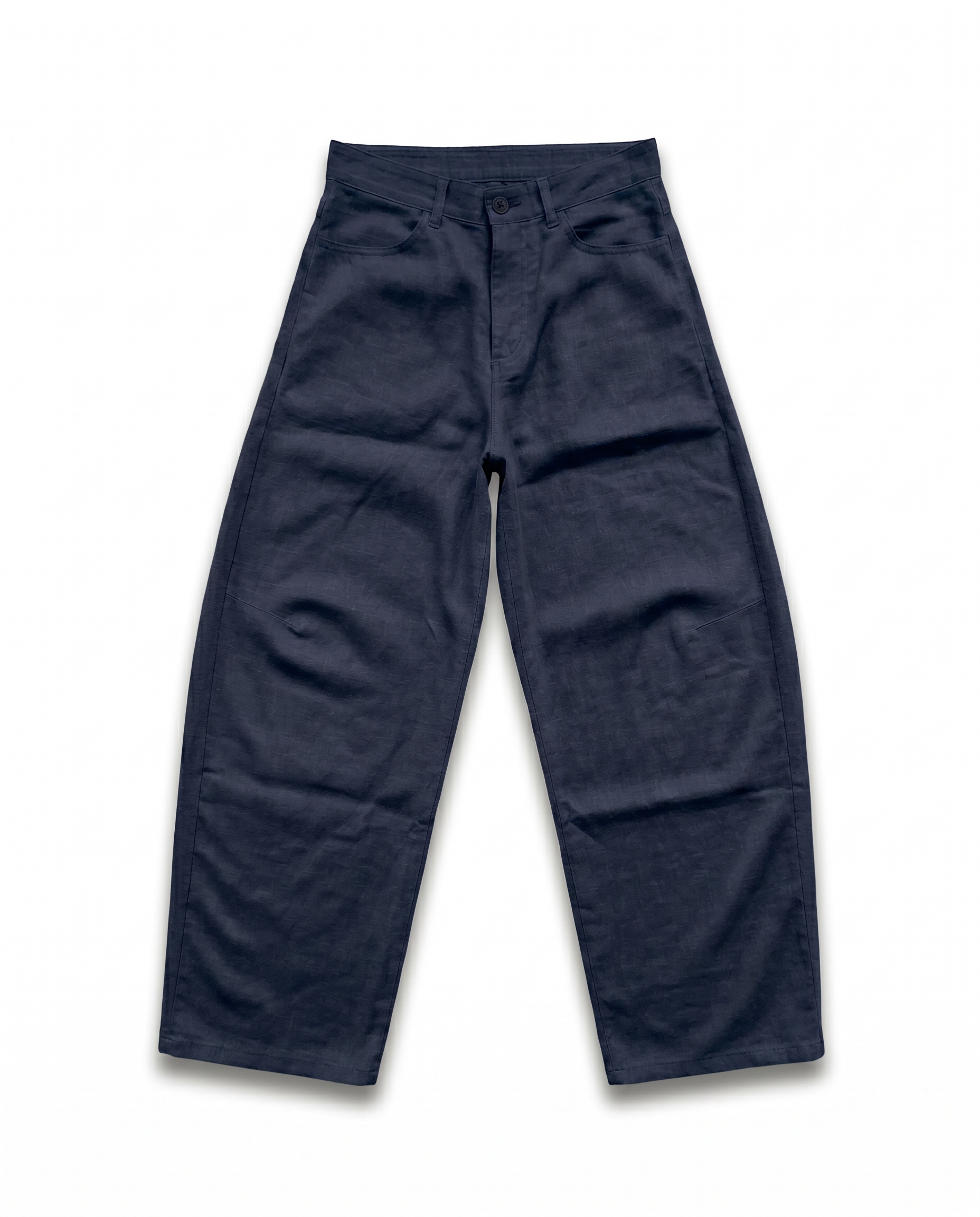 PANTALONE LINO FONDO AMPIO NAVY