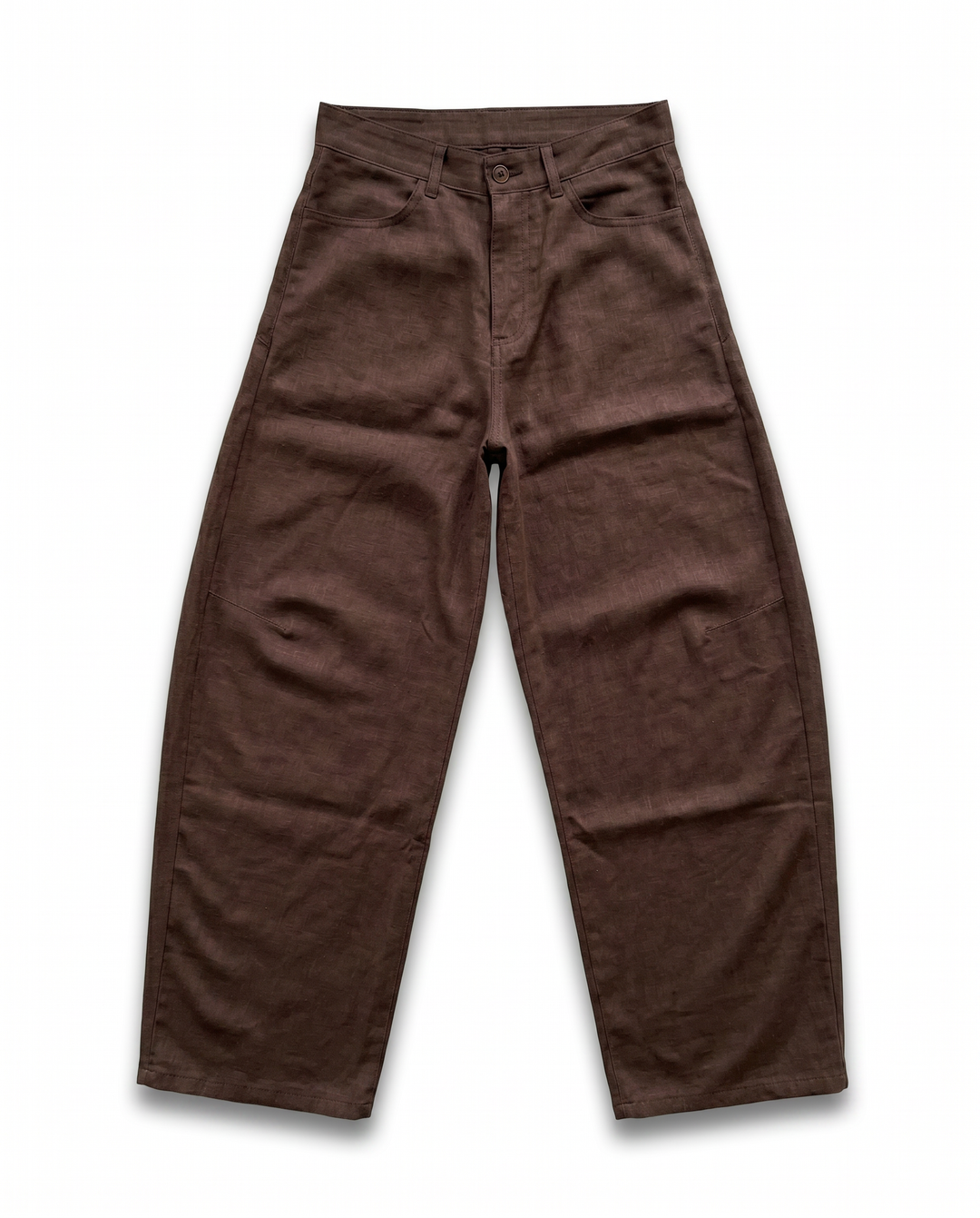 Pantalone Lino Fondo Ampio Brown