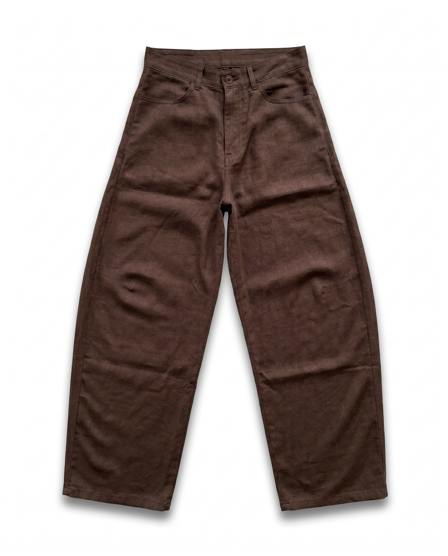 PANTALONE LINO FONDO AMPIO BROWN