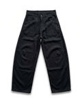 Pantalone in Lino Fondo Ampio Nero