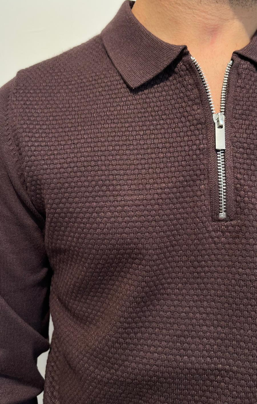 MAGLIONCINO ZIP TRAPUNTATO