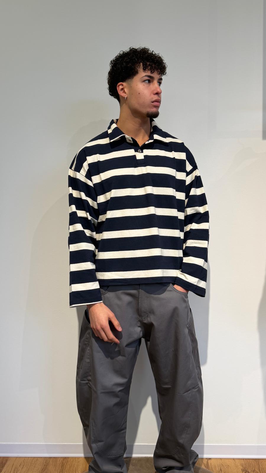 POLO CROP A RIGHE