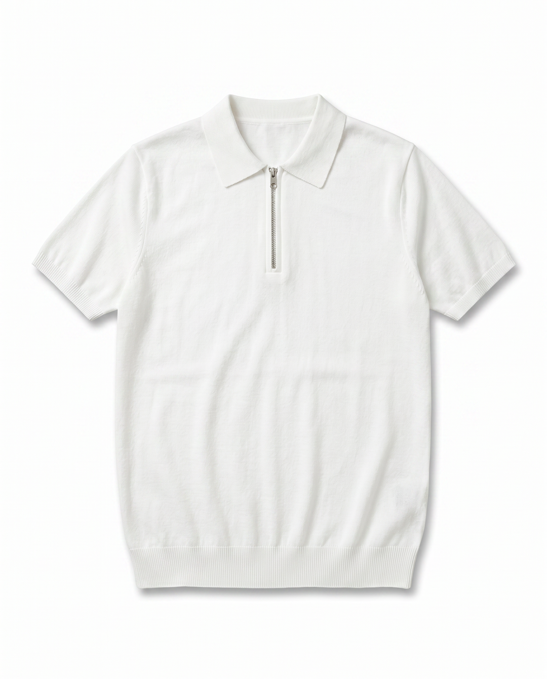 POLO FILO ZIP BIANCO