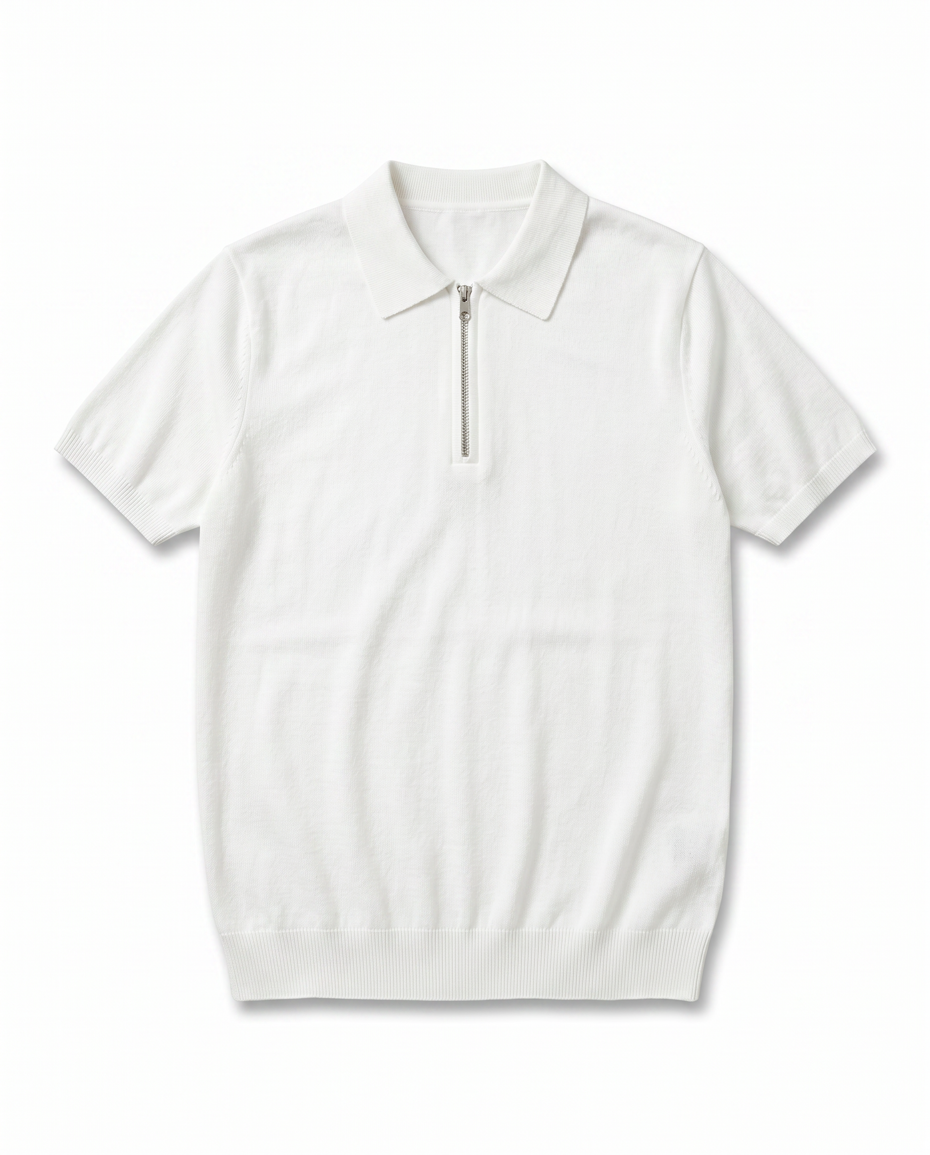 T-SHIRT FILO POLO ZIP BIANCO