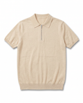T-SHIRT FILO POLO ZIP BEIGE