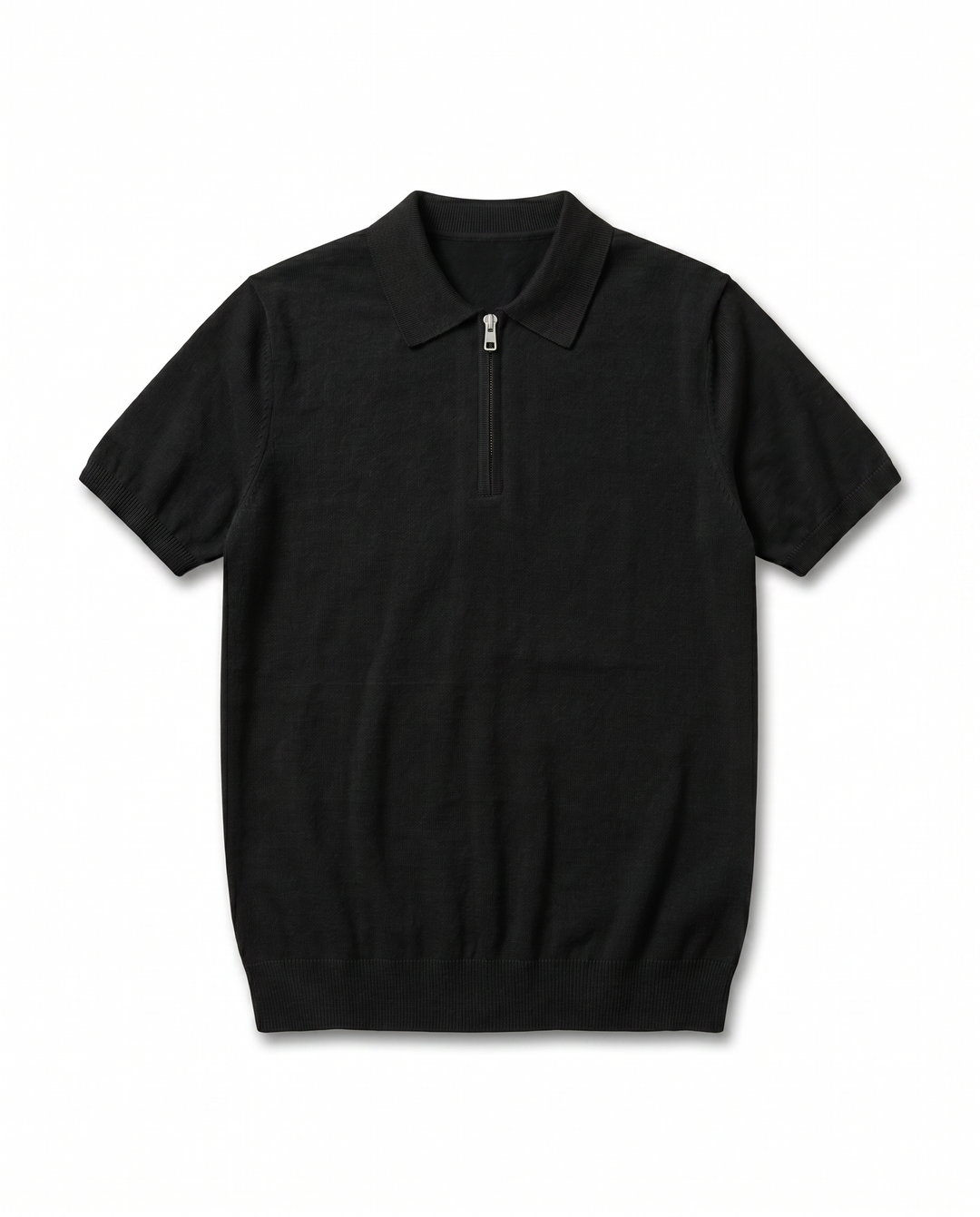 POLO FILO ZIP NERO