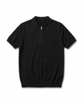 T-SHIRT FILO POLO ZIP NERO